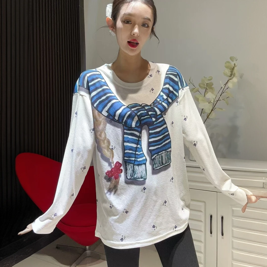 欧货立体打印披肩式图案碎花防晒衬衫28631