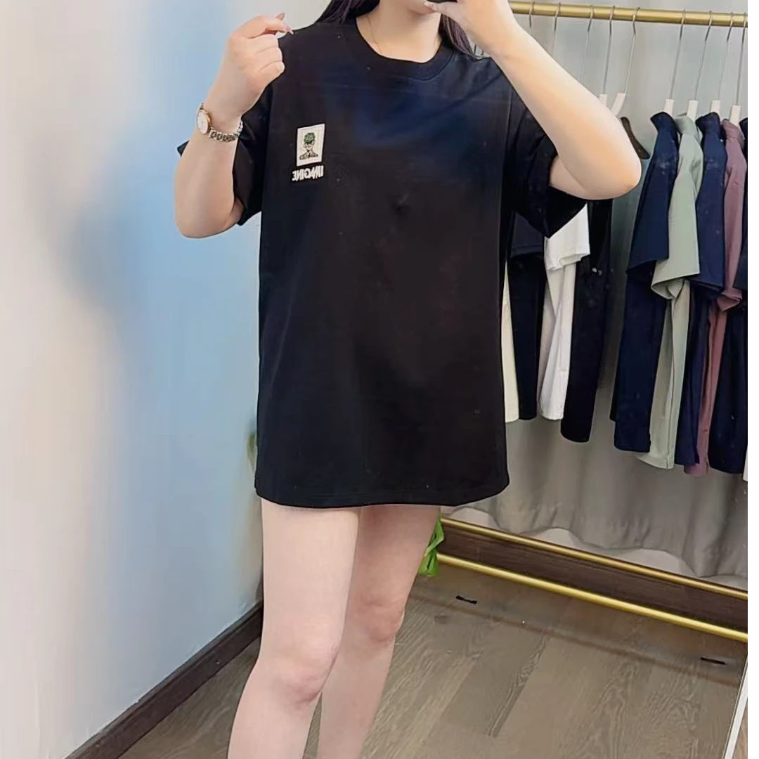 亿格男装夏季常规短袖青春活力圆领T恤印花男士黑色百搭宽松简约