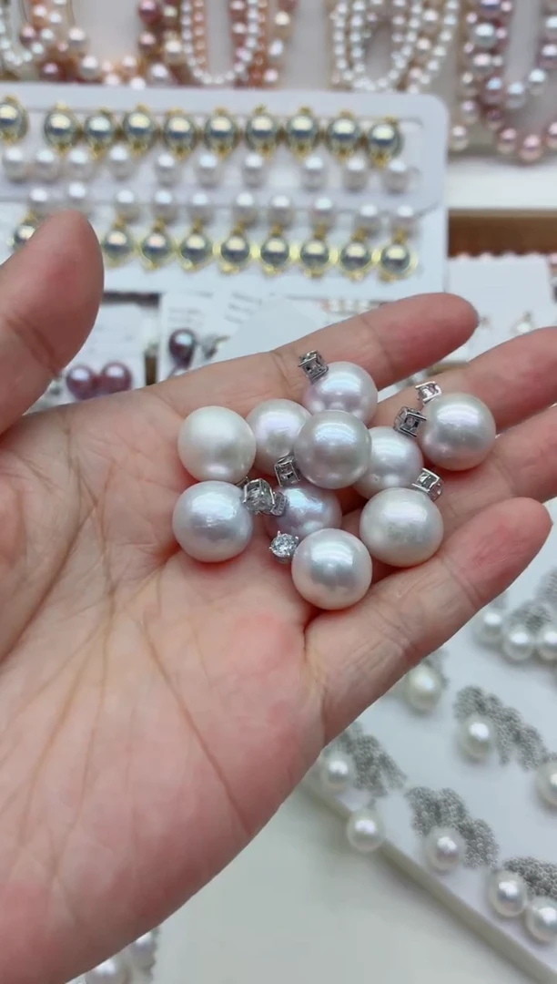 淡水珍珠银S925镶嵌吊坠(不含链)多样性发其一，非无暇