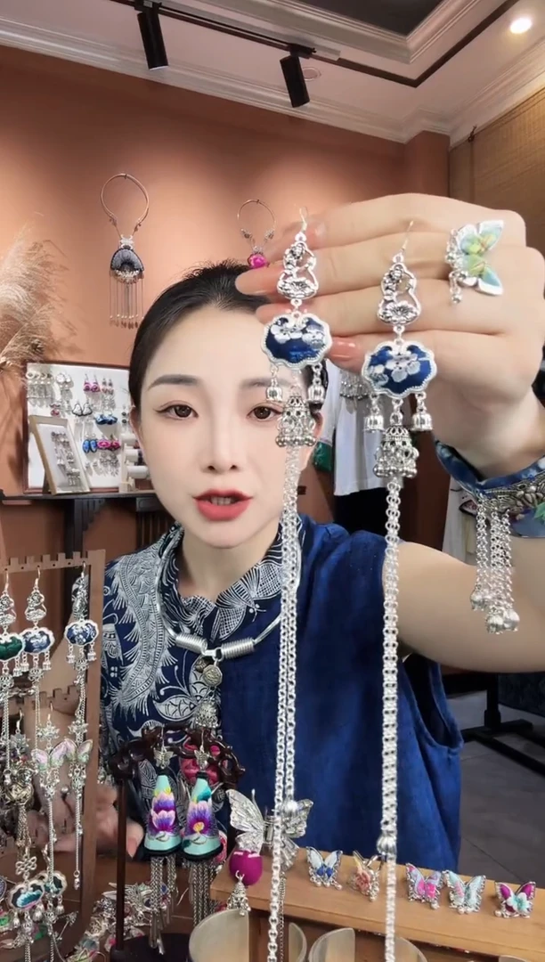 刺绣纯手工民族风耳环