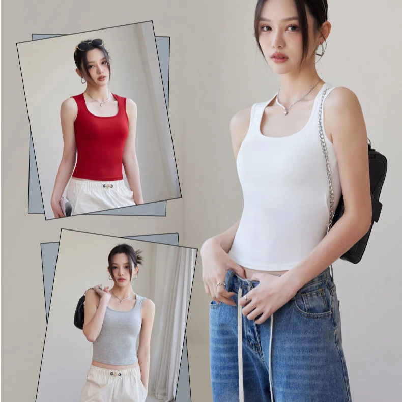 CHUJIAN/初见春夏女士无痕聚拢背心内搭遮副乳带胸垫可外穿吊带