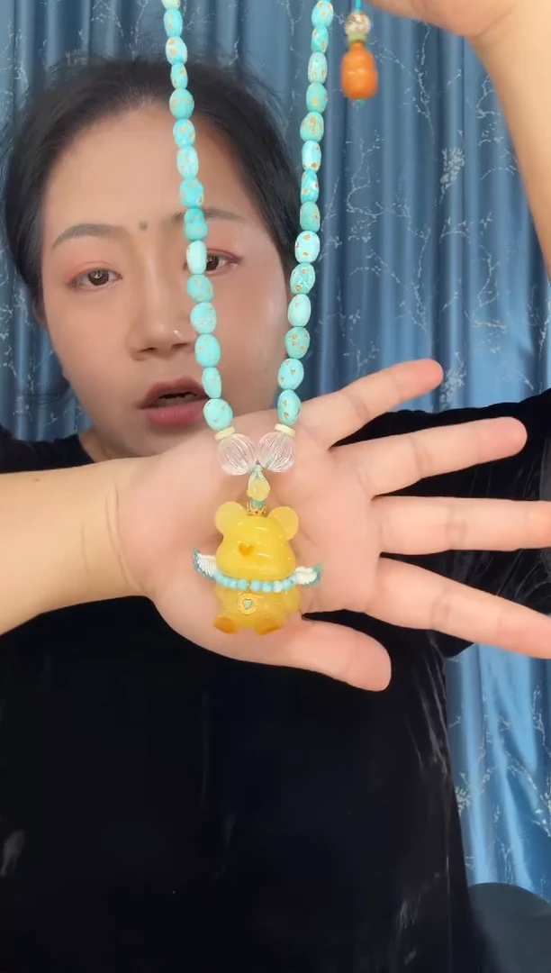 蜜蜡项链未镶嵌蜜蜡小熊项链