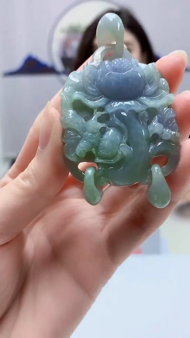 【闪购商品】定制翡翠未镶嵌4829zm-毛货挂件55