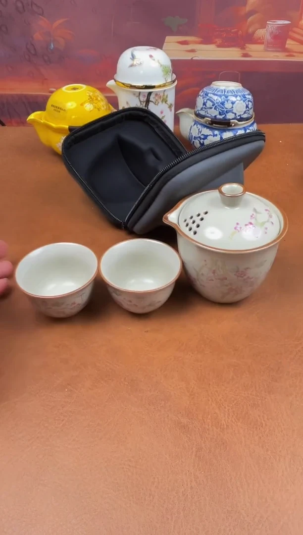 陶瓷茶具摆件旅行套组