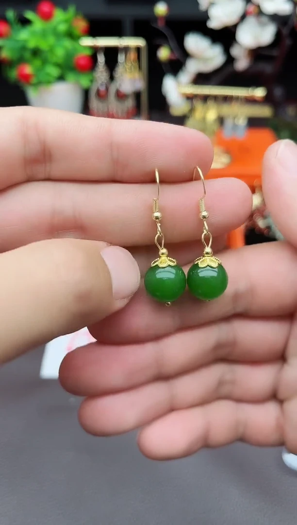 玛瑙/玉髓耳饰银S925镶嵌438000