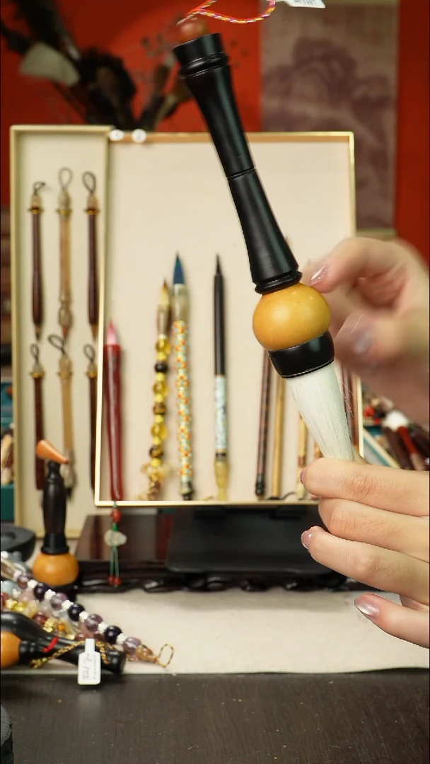 16号孤品高货毛笔链接 清水试笔 蘸墨不退