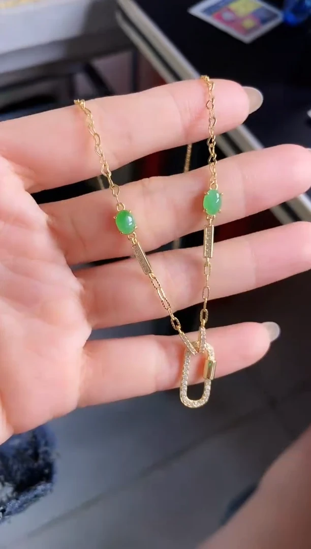 颈饰银S925镶嵌翡翠21