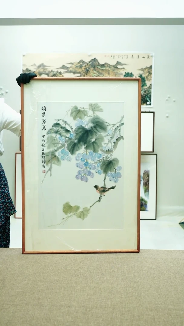 国画92*62徐引璋手绘花鸟带框