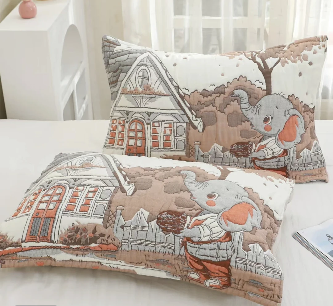 象宝宝枕巾（52cm x 78cm）一对透气成人加大柔软吸汗云朵泡芙被