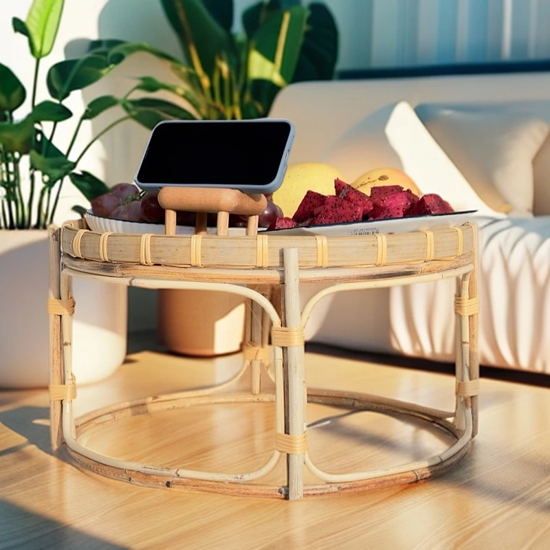 纯手工竹藤编织室内/户外露营小茶几