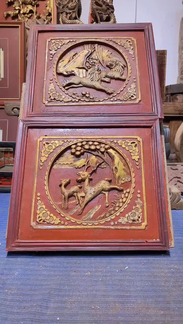 【闪购商品】香樟木老木雕老物件花板有瑕疵完美者慎拍