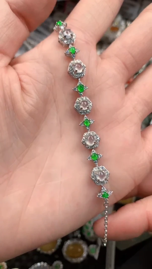 银S925镶嵌戒指翡翠1010---9