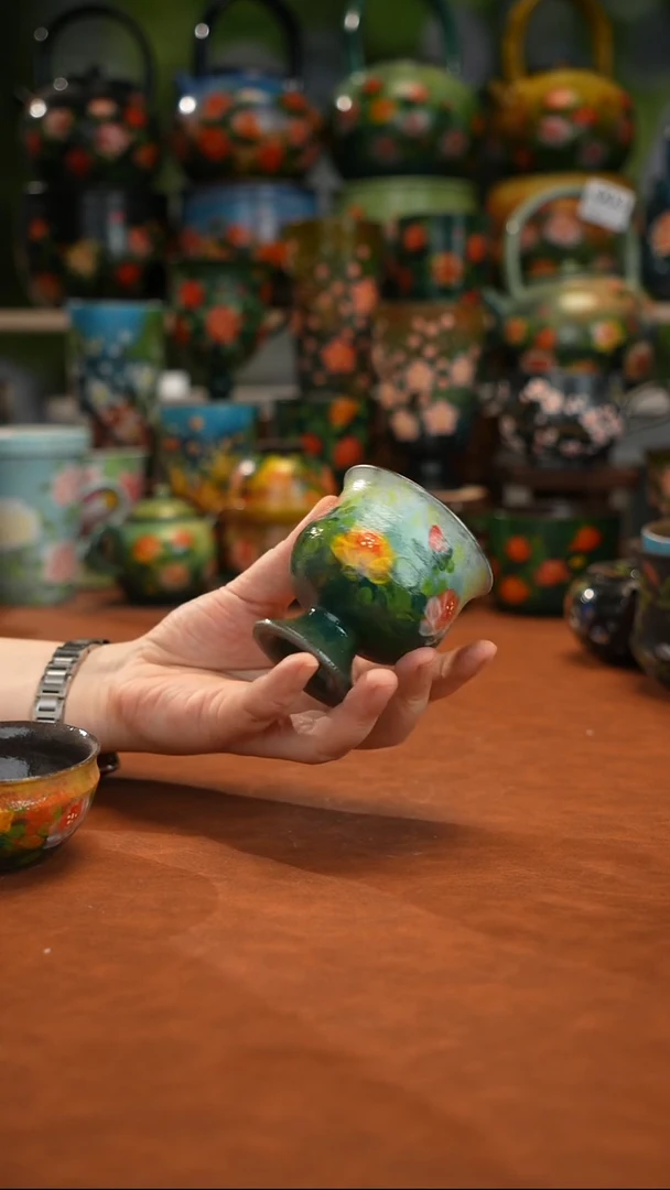 紫砂油画手绘釉下彩