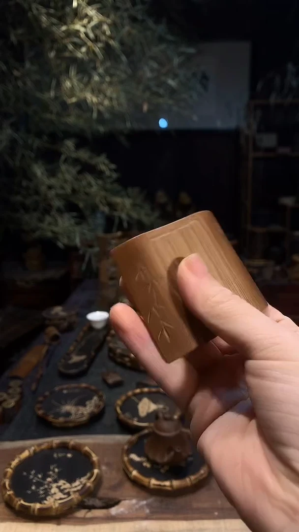 刻竹杯垫6片.......