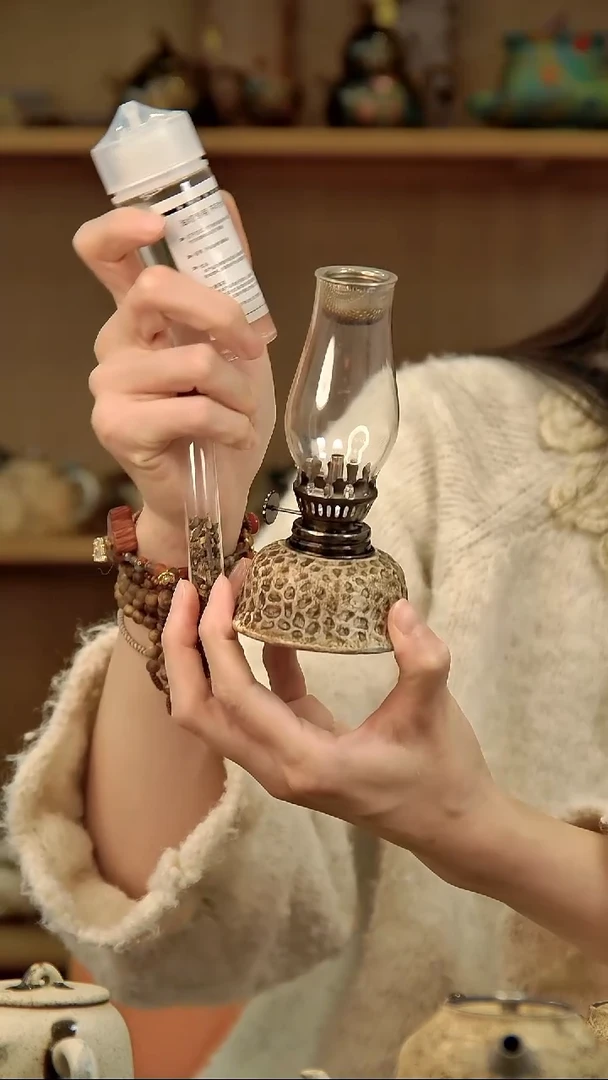 ＊**＊言野手作 粉引仿古锤纹油灯+酥油+玻璃香