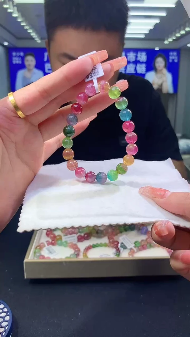未镶嵌手链碧玺炫彩庄园西瓜碧玺单圈  9xm