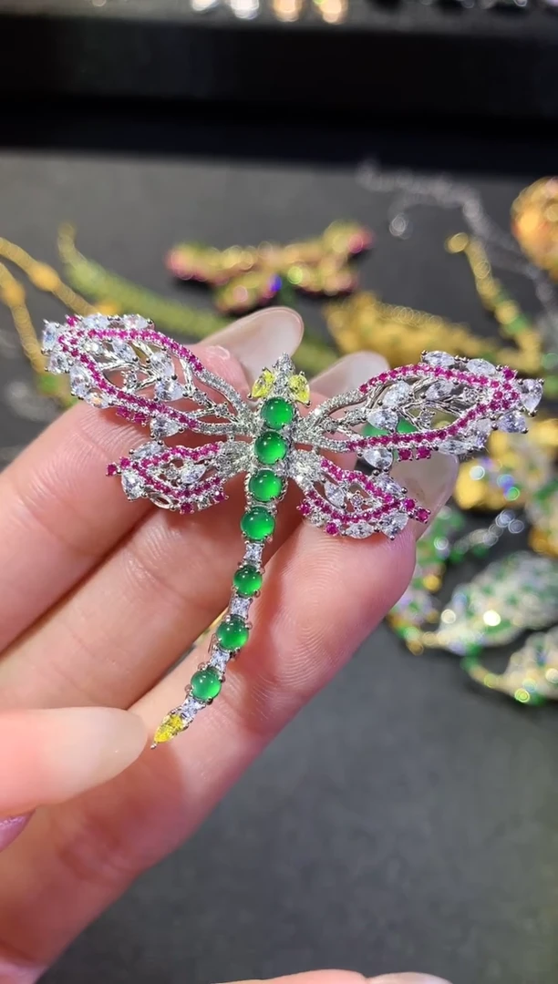 【闪购商品】翡翠挂件银S925镶嵌110-胸针（多样性发货一件