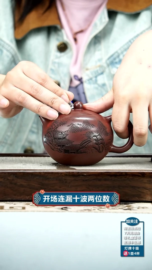 【闪购商品】紫砂茶壶徐忠清龙血砂望春山贵妃240CC