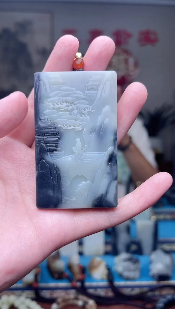 和田玉未镶嵌挂件祥*1