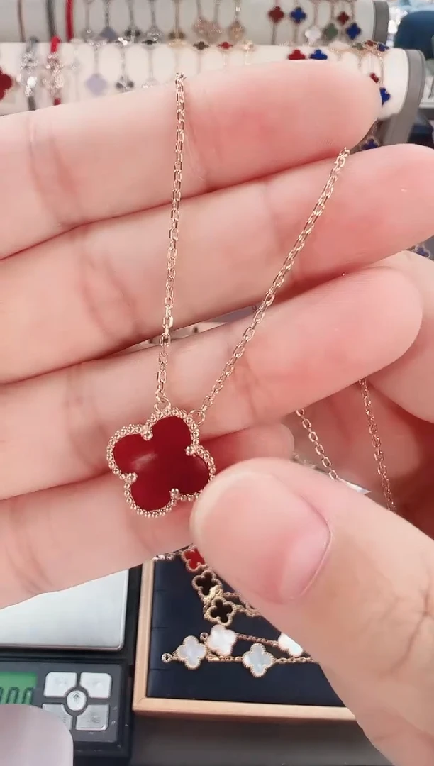 【闪购商品】玛瑙/玉髓颈饰18K金镶嵌18k玫瑰金红玛瑙套链