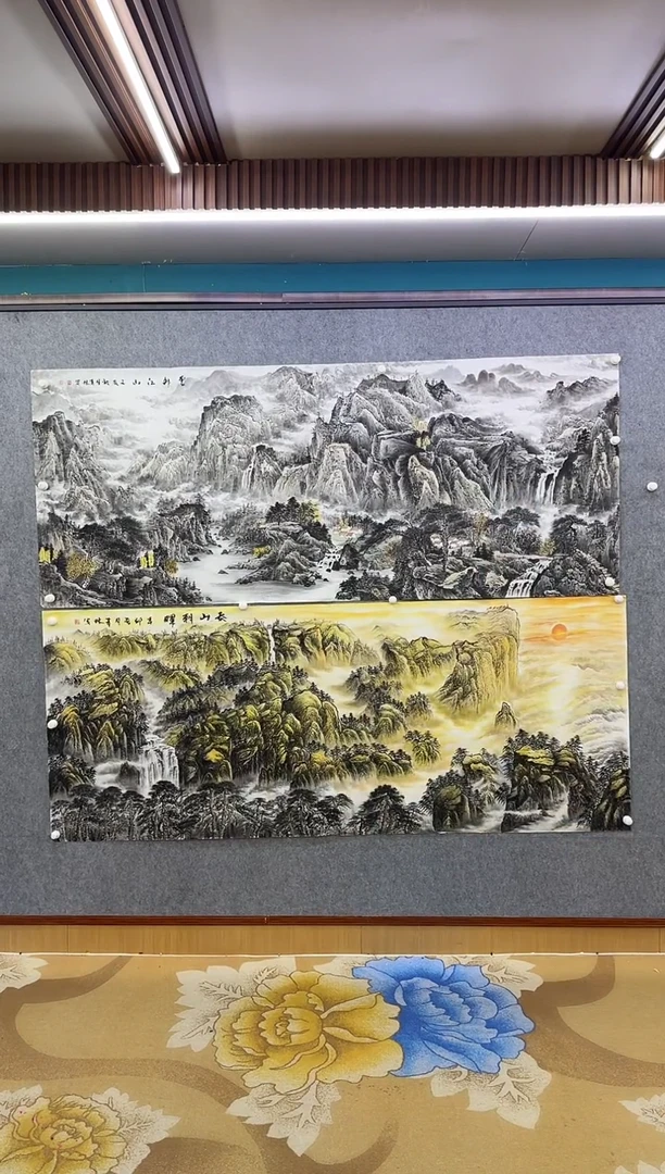 【闪购商品】绘画M申青林-八尺-山水国画（两幅一起）