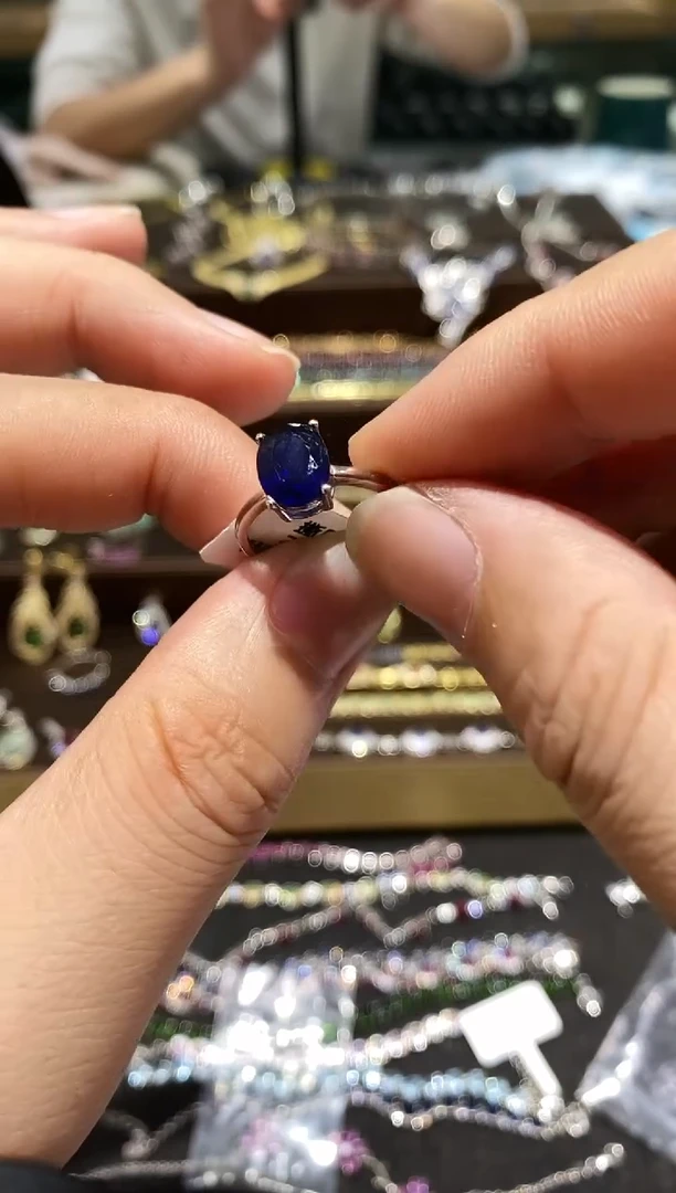【闪购商品】蓝宝石戒指银S925镶嵌戒指