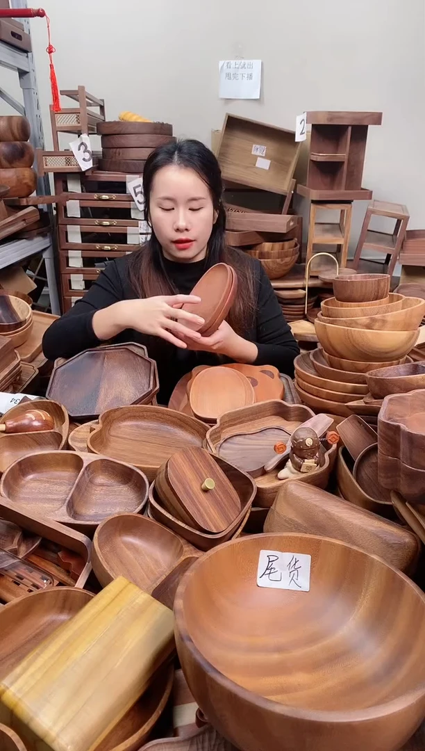 木 乌檀木异形盘16.5*12.5*2cm