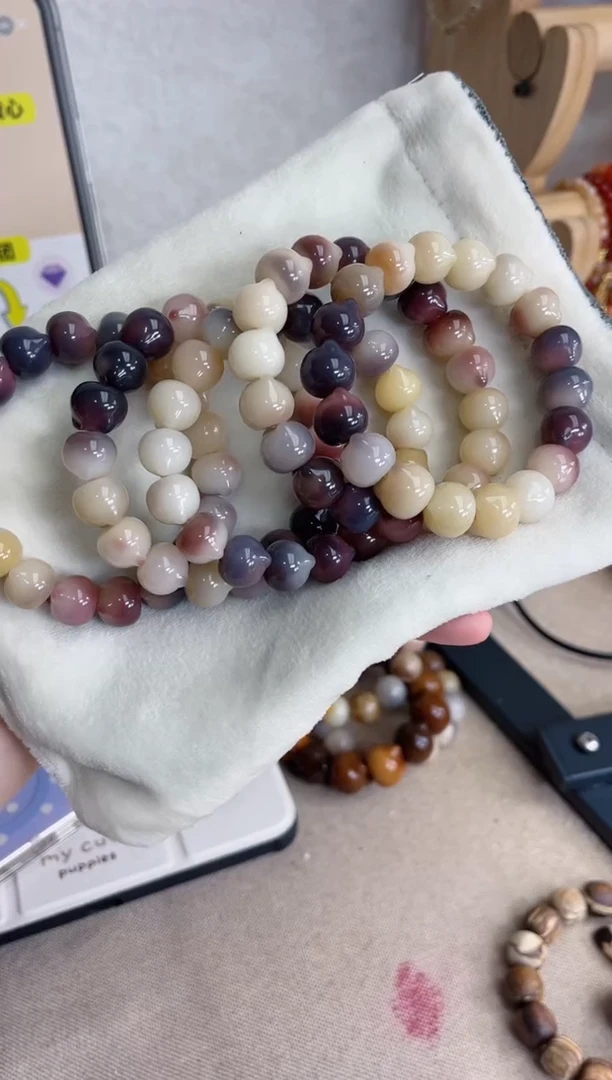 菩提根/象牙果手串m840玉化猫猫头13手串