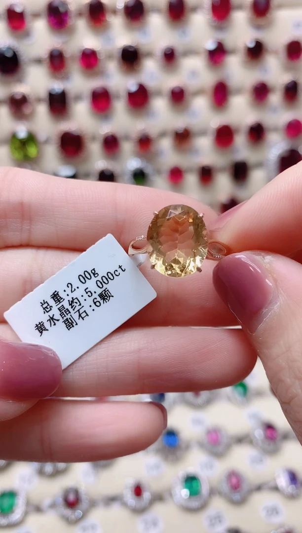【闪购商品】水晶18K金戒指18K金镶嵌1