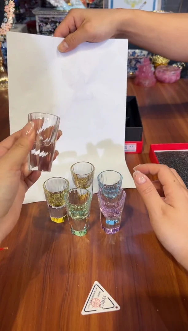 40诗器水晶白酒杯套六