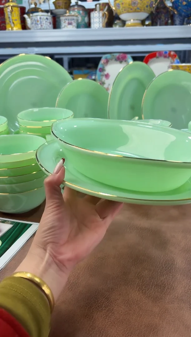 玉瓷12英寸鱼盘2只一深一浅