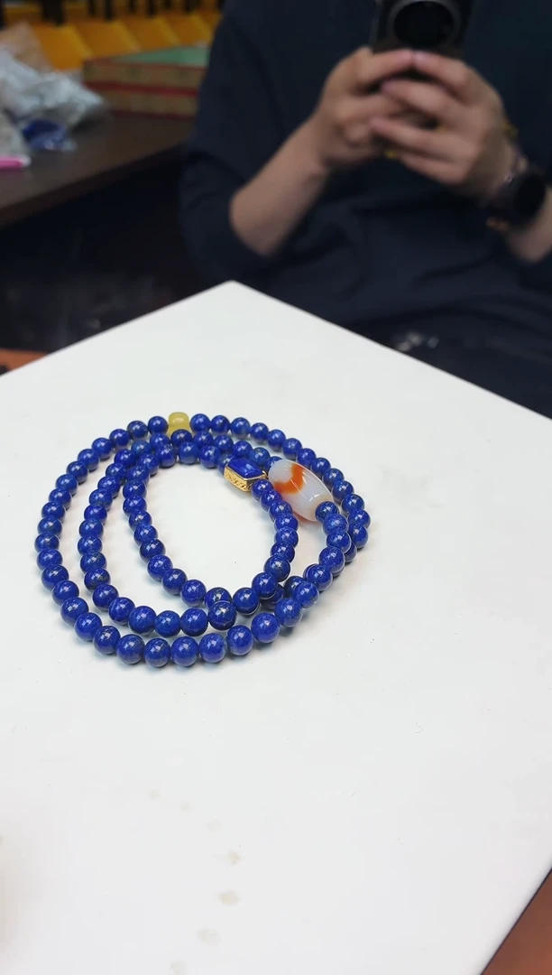 未镶嵌青金石手链K70青金石多圈5mm+