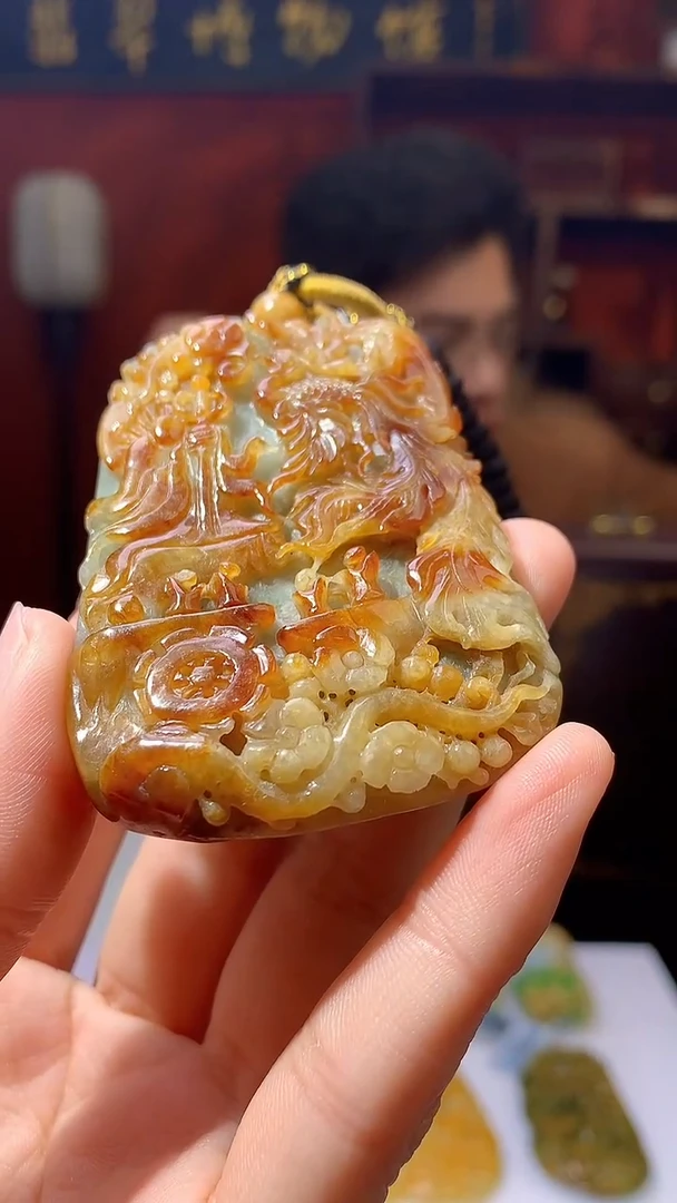 【闪购商品】定制翡翠未镶嵌1002hm-毛货挂件42