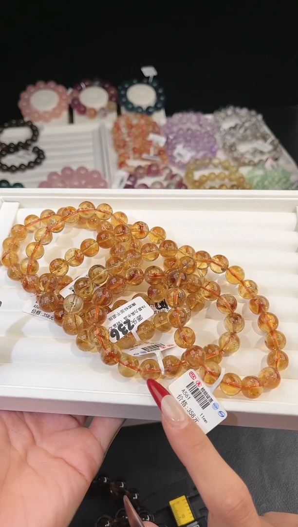 【闪购商品】水晶手链未镶嵌 多样性发一黄塔11mm