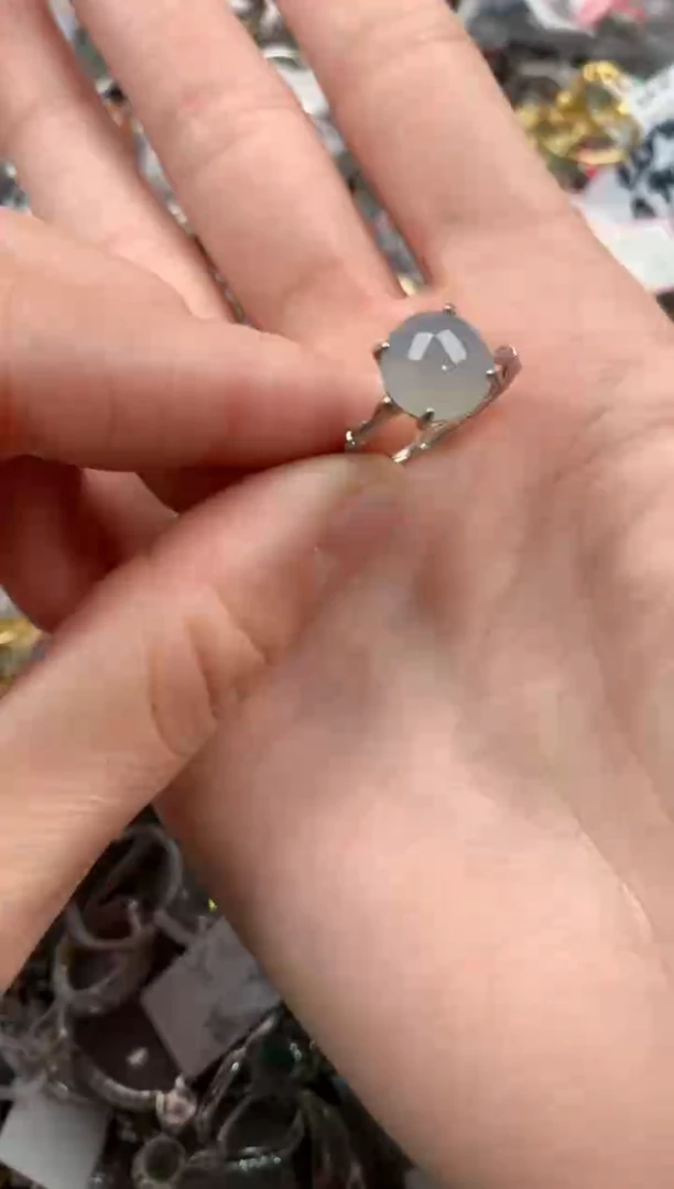 银S925镶嵌戒指翡翠222   8