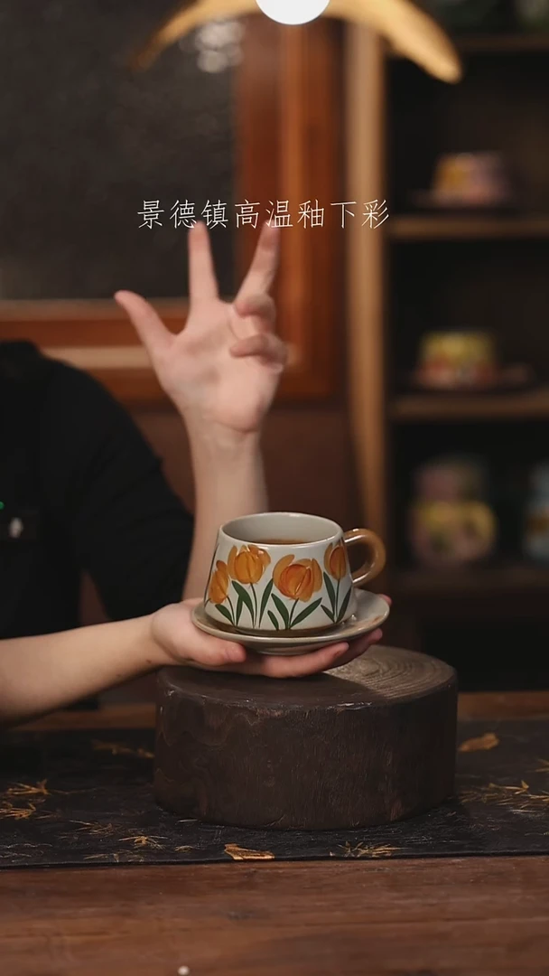 陶瓷景德镇高温釉下手绘陶瓷@L235@