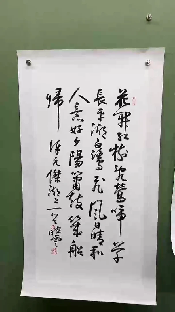 竖款精品三尺书法，花开