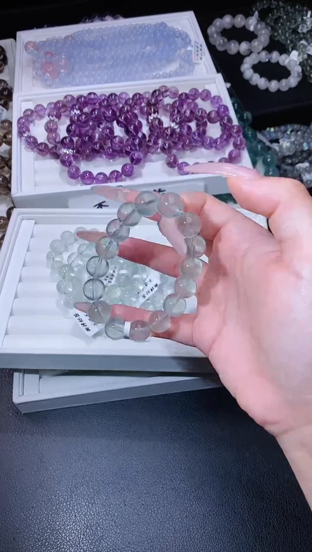 手链未镶嵌萤石525.1绿萤石手串微色差多样性发其一