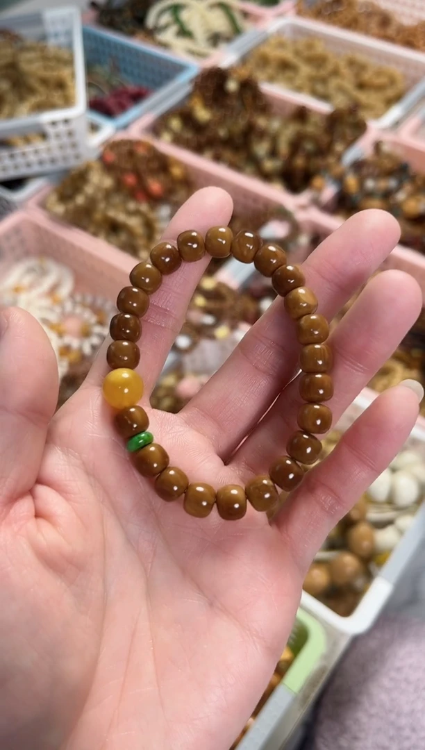 【闪购商品】石英质玉（黄龙玉）手串未镶嵌库克搭配黄龙玉 8mm