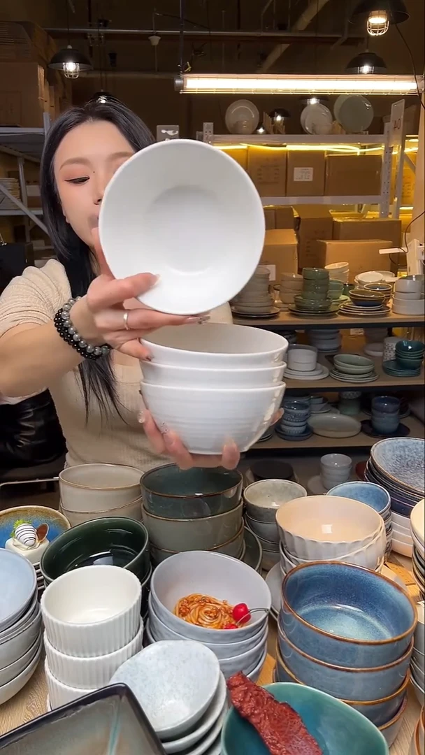 瓷52【瑕疵】外贸尾货窑变釉下彩