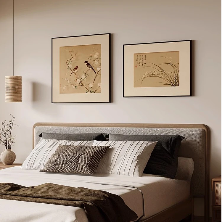 卧室床头背景装饰画喜上眉梢宋氏美学客厅沙发墙挂画书房禅意壁画