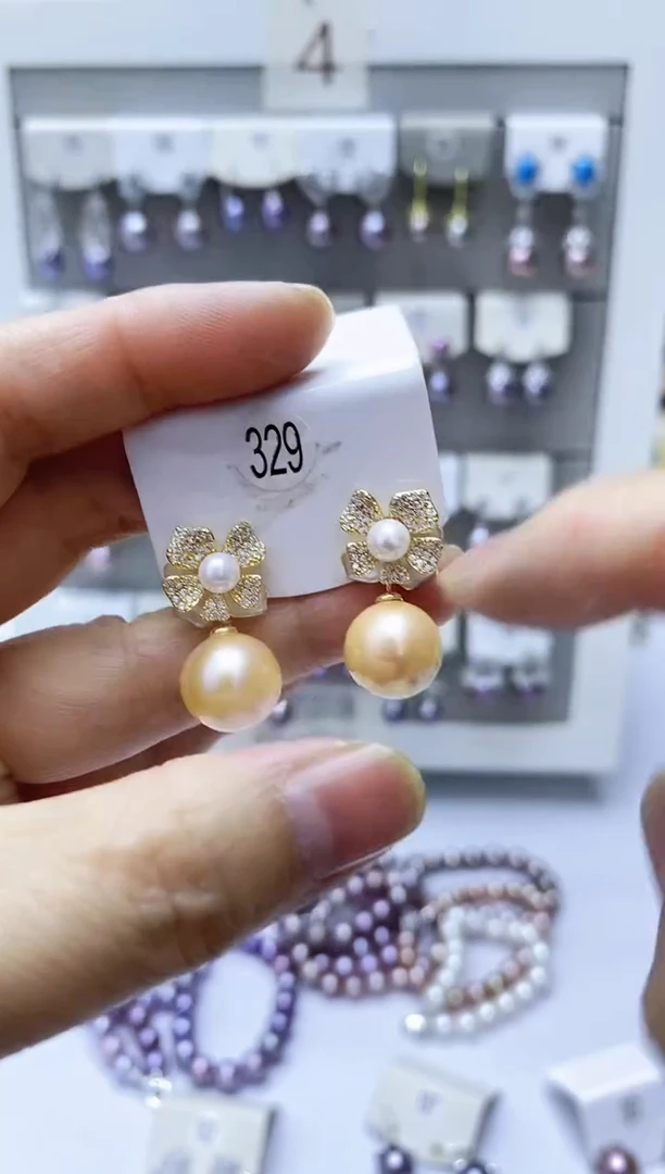 【闪购商品】淡水珍珠耳饰银S925镶嵌329