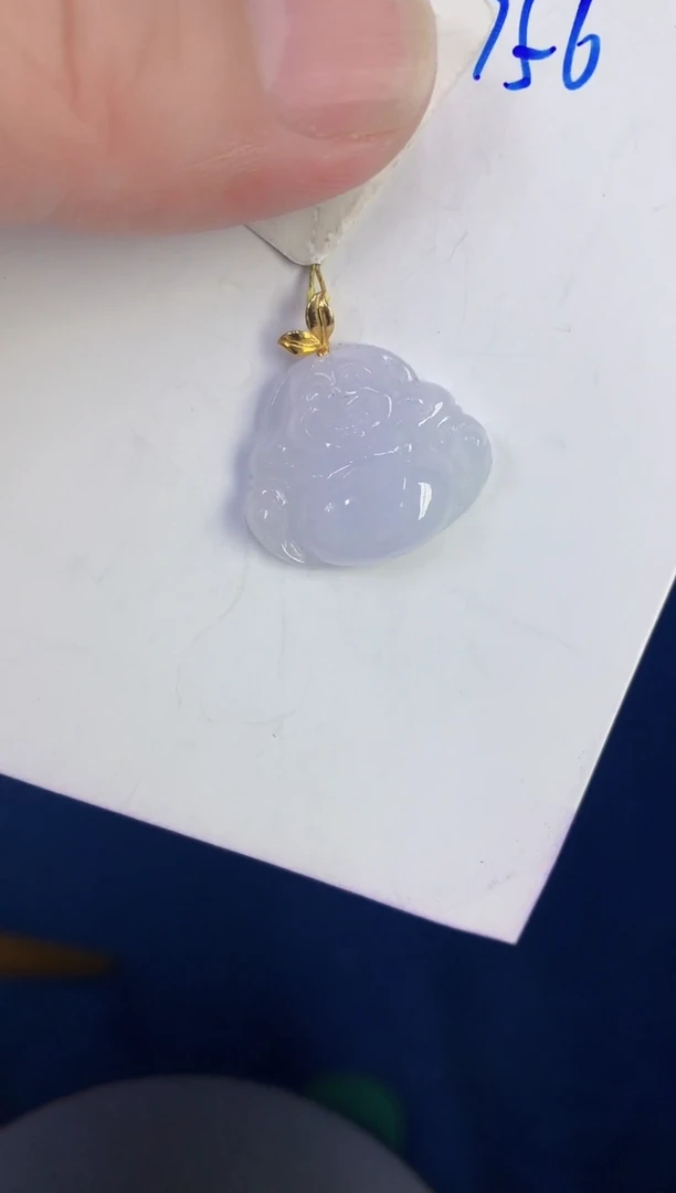 颈饰18K金镶嵌翡翠缅甸天然翡翠A货
