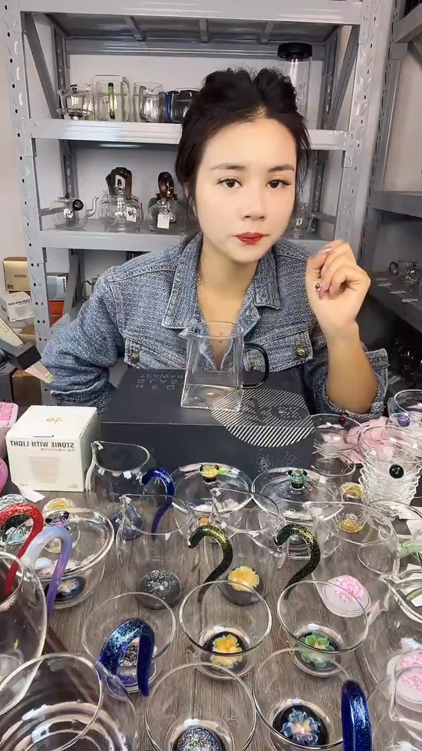 手工艺品玻璃禾器 瀚然公道杯 墨绿色