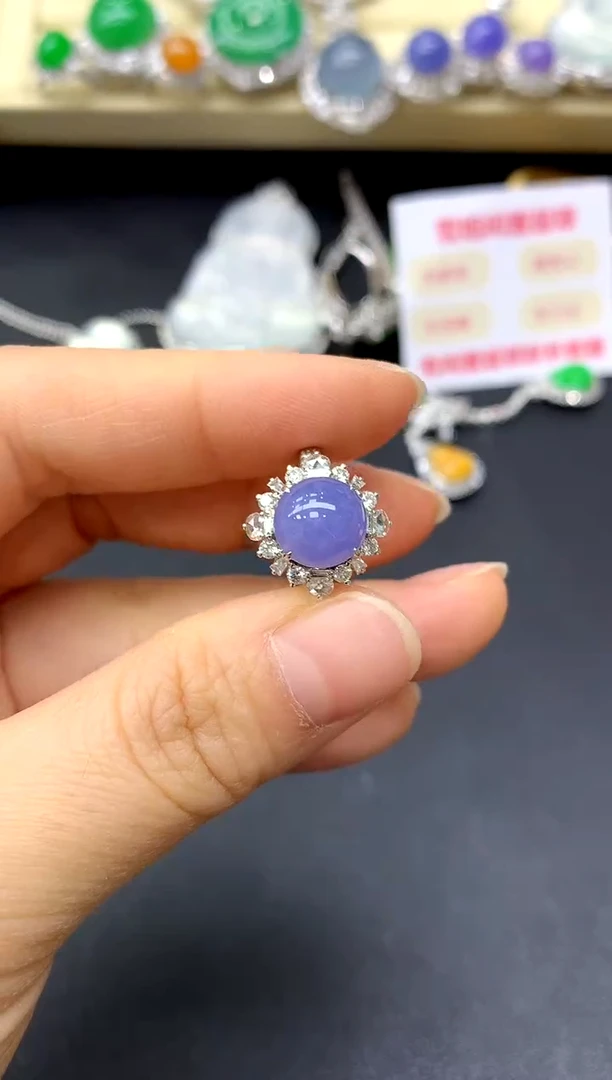 18K金镶嵌戒指翡翠496-中国好珍宝