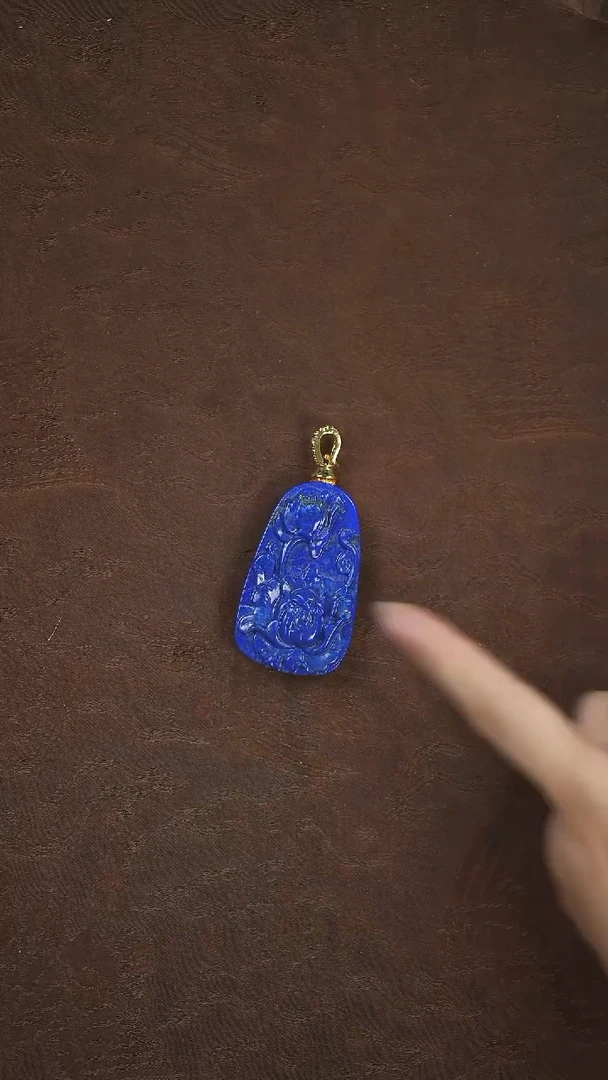 未镶嵌青金石吊坠闪购 牡丹花