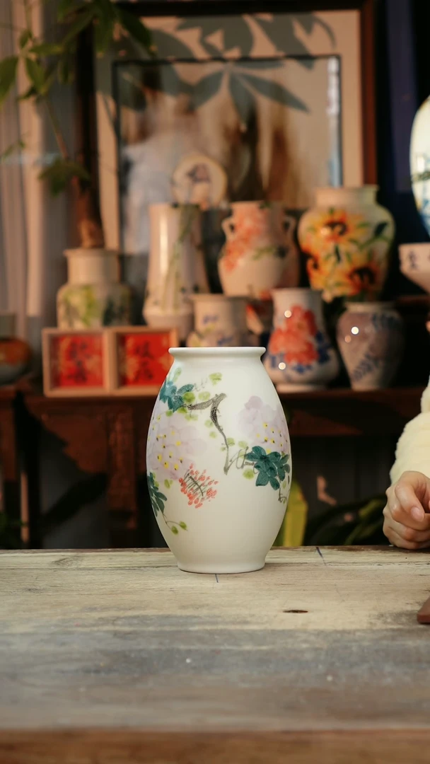 【闪购商品】瓷片景德镇纯手工釉下彩精品花瓶