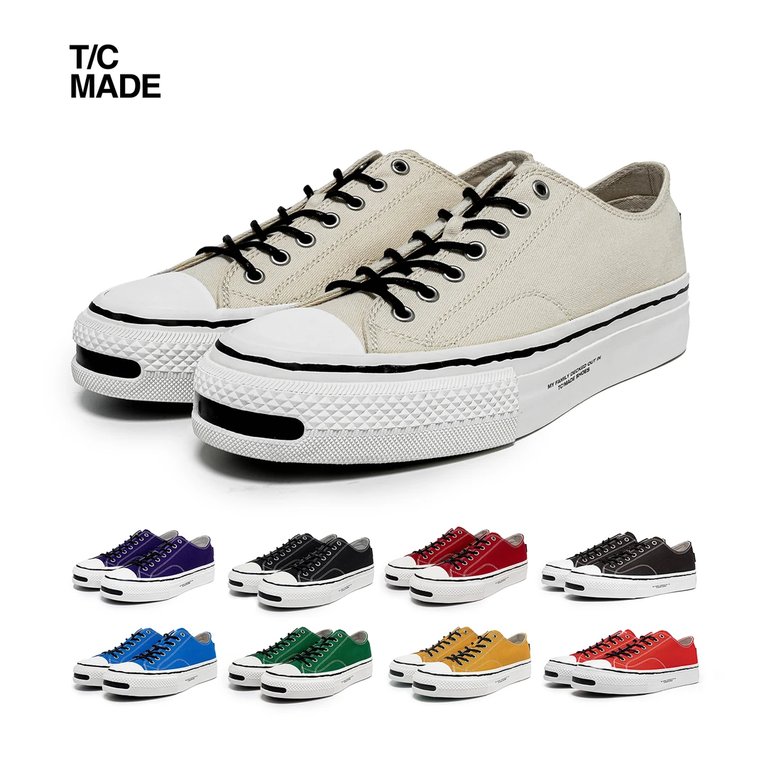TCMADE 020 新开口笑高密帆布鞋 厚底 增高 流行日系低帮硫化鞋