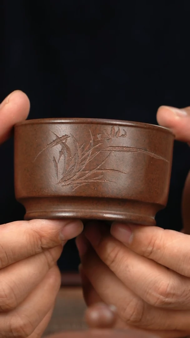 【闪购商品】紫砂茶壶MS主人杯刻兰草 一个