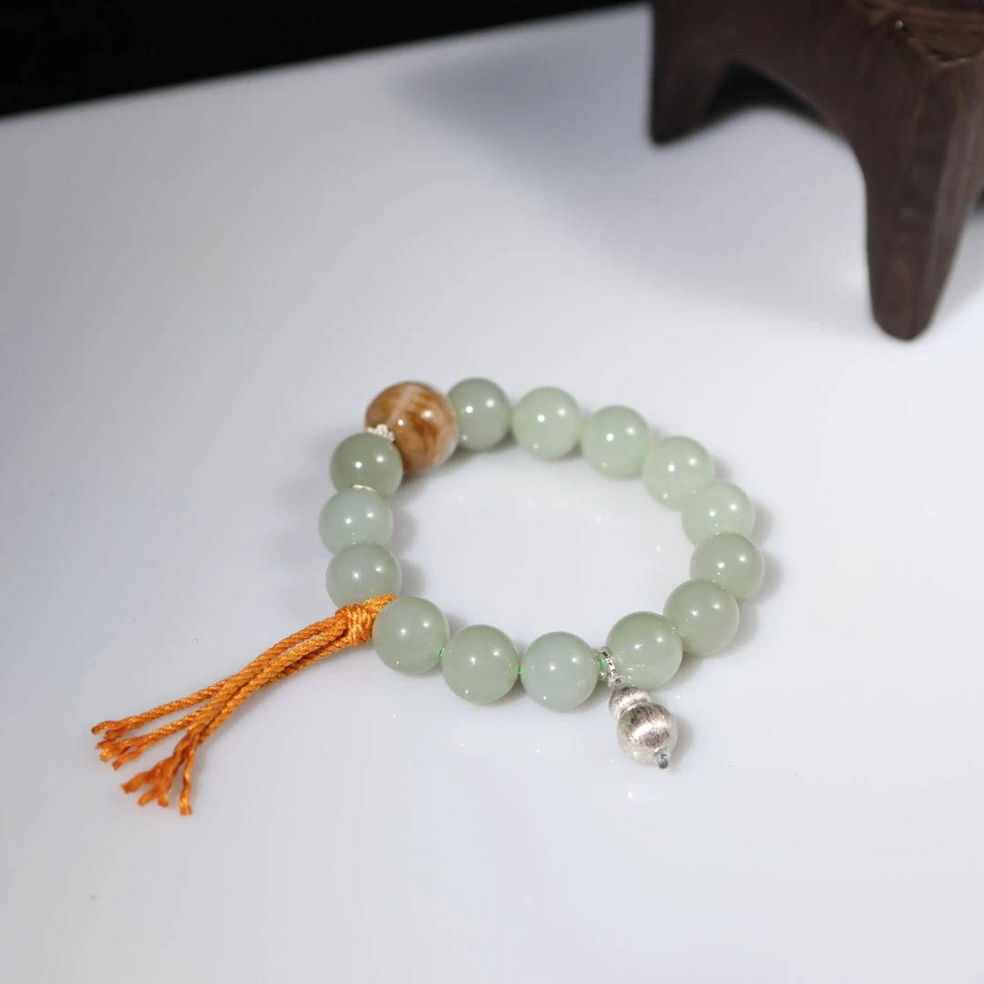 【薄雾辞】和田玉*手链*s925银镶嵌